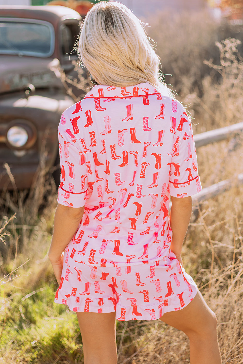 Western Cowgirl Boots Pajama Set